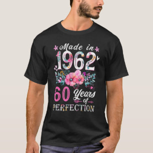 Camiseta 60º aniversário Floral para mulheres Melhor de 196