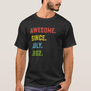 Camiseta 60º Aniversário Gift Incrível Desde julho de 1962