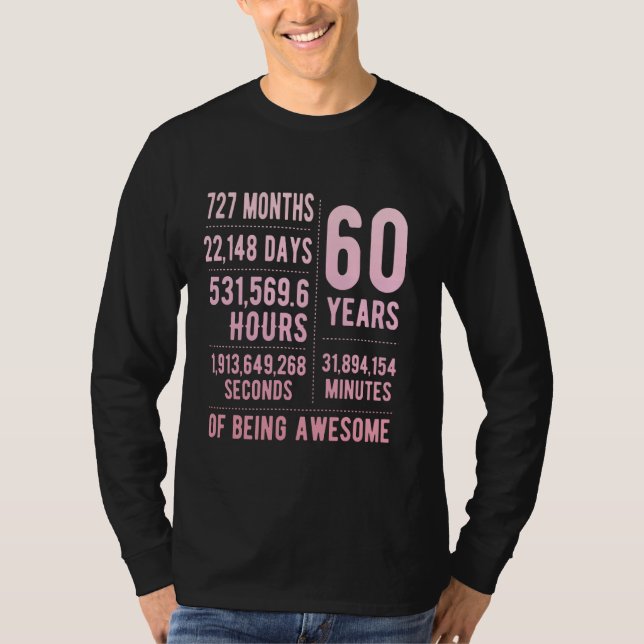Camiseta 60º aniversário Homens e Mulheres Engraçados 60 an (Frente)