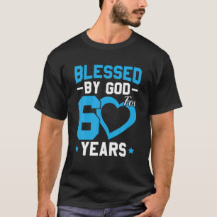 Camiseta 60º Aniversário Mulher Abençoada Por Deus Por 60 A