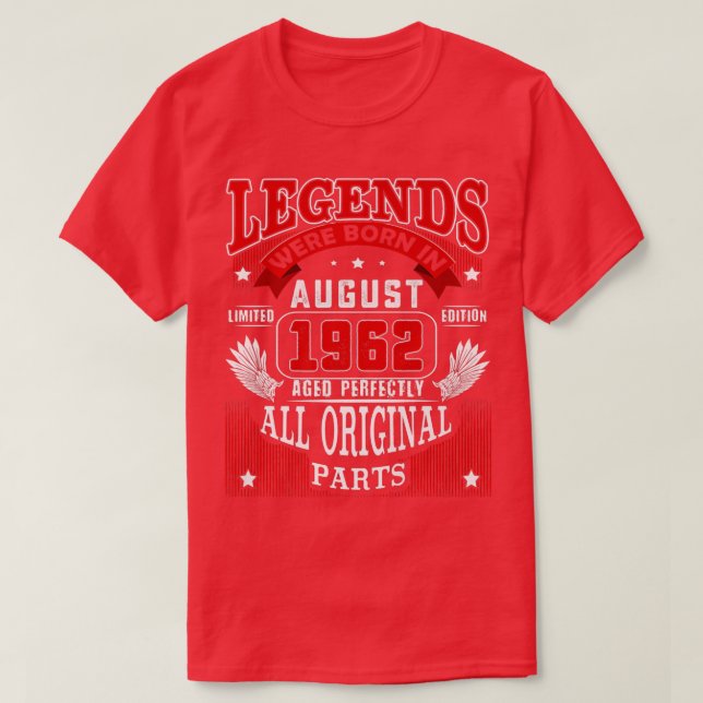 Camiseta 60º Aniversário Nascer De Legendas De Tee Em Agost (Frente do Design)