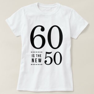 Camiseta 60º aniversário preto 60 é o novo 50