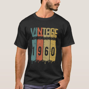 Camiseta 60º Aniversário Vintage 1960 Tee, Retro 60 Anos