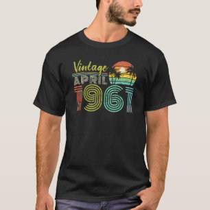 Camiseta 60º aniversário Vintage abril de 1961 Sessenta ano