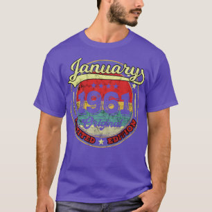 Camiseta 60º aniversário Vintage Janeiro 1961 60 anos Prese