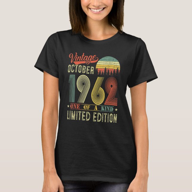 Camiseta 60º Aniversário Vintage outubro de 1962 (Frente)