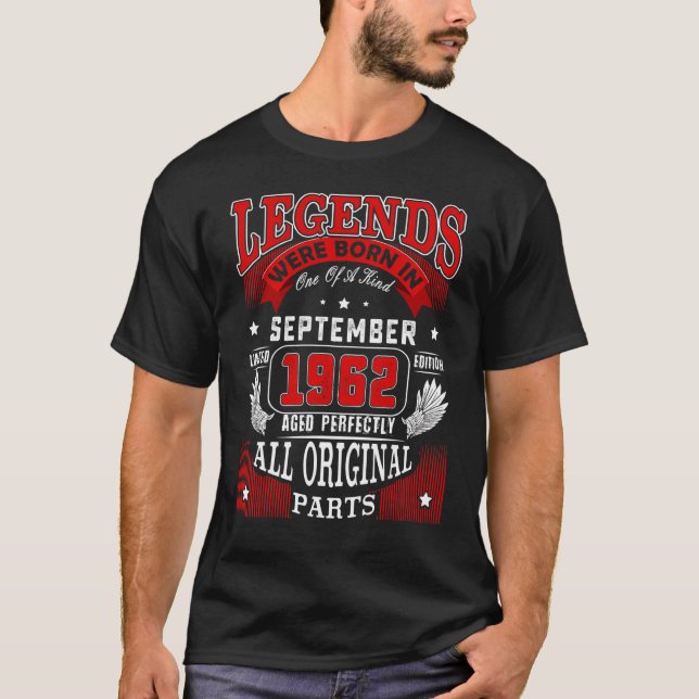 Camiseta 60º Nascer De Legendas De Aniversário Em Setembro  (Frente)