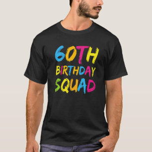 Camiseta 60º Parabéns Grupo Familiar de Bday Party Squad