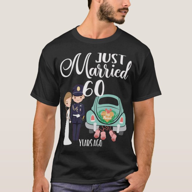 Camiseta 60º Recem casados de aniversário de 60 anos (Frente)