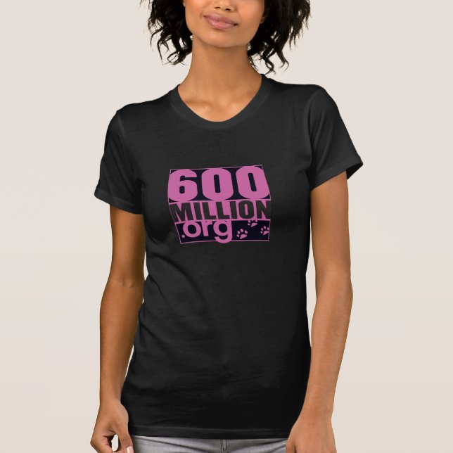 Camiseta 600 milhão Tshirt básicos das mulheres (Frente)