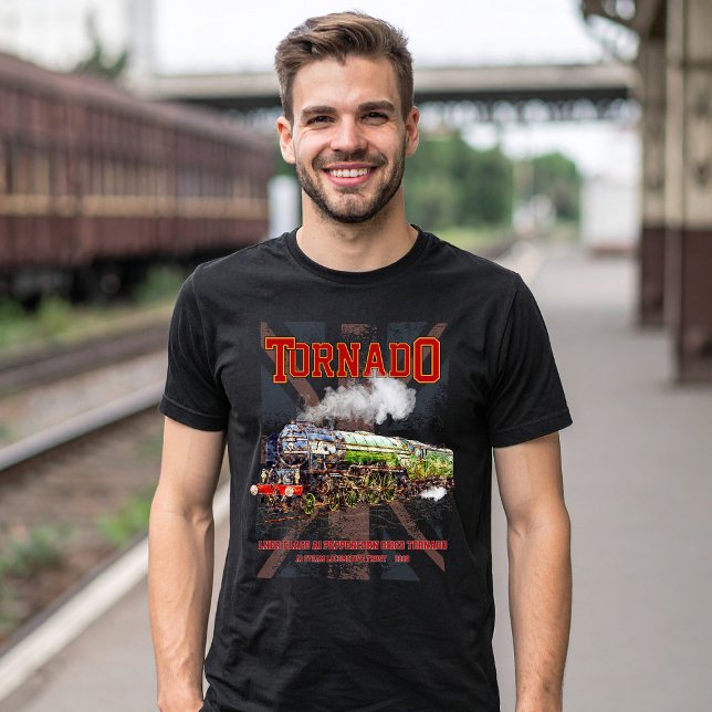 Camiseta 60163 Tornado Vintage Vintage Locomotive (Tornado Vintage Steam Train English Locomotive. Mens Basic T-Shirt)