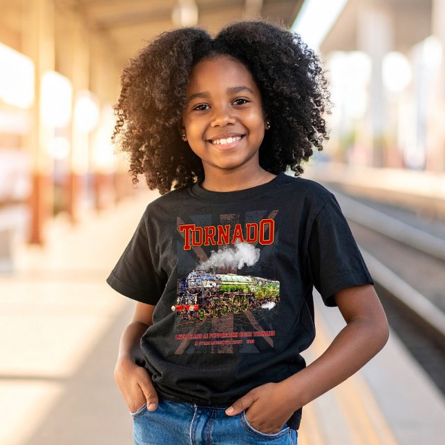 Camiseta 60163 Tornado Vintage Vintage Locomotive (Tornado Vintage Steam Train English Locomotive. Girl Basic T-Shirt)