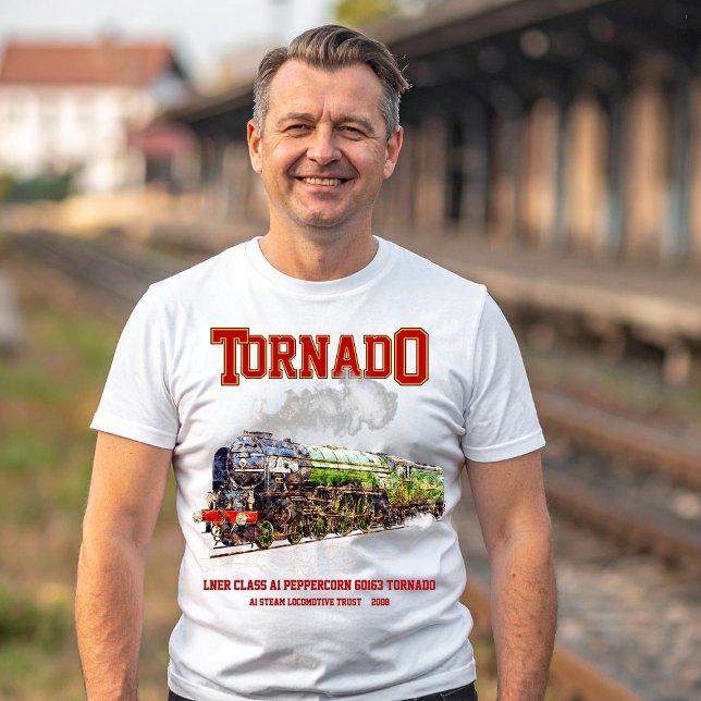 Camiseta 60163 Tornado Vintage Vintage Locomotive (Tornado Vintage Steam Train English Locomotive. Mens Basic T-Shirt)