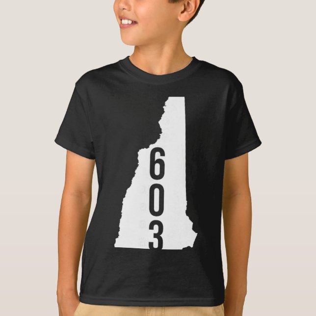 Camiseta 603 Nh New Hampshire Area Code State Map Tee  (Frente)