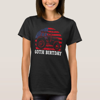 Camiseta 60.º aniversário 60 anos Us Flag Trator Driver