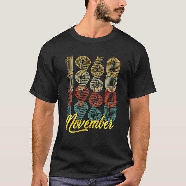 Camiseta 60.º aniversário aflora novembro de 1960 presentes (Frente)