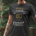 Camiseta 60.º aniversário do Dourado Homem Negro<br><div class="desc">Uma camiseta de aniversário vintage com uma mensagem sincera. Adicione o nome e altere o ano usando o modelo.</div>