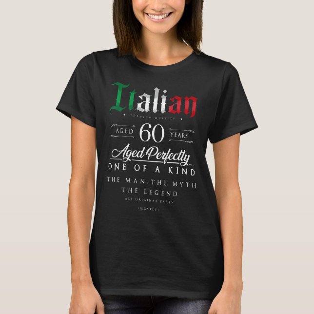 Camiseta 60. º aniversário do Nascer italiano de 60 anos (Frente)