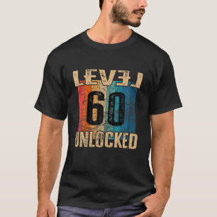 Camiseta 60.º Aniversário do Nível de Vintagem Desbloqueada