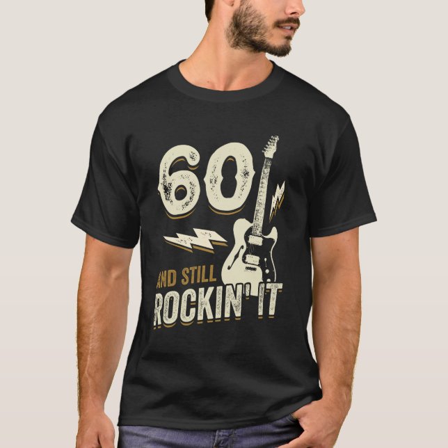 Camiseta 60. Aniversário do Rock Guitarist Gift (Frente)