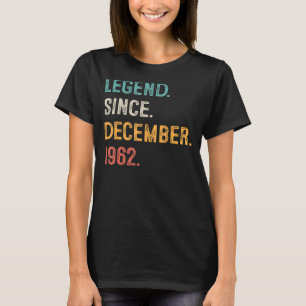 Camiseta 60 anos, 60.a legenda de aniversário desde dezembr