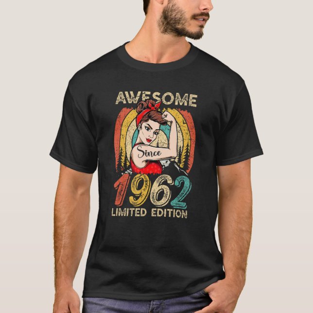 Camiseta 60 Anos De Idade Para Mulheres 1962 (Frente)