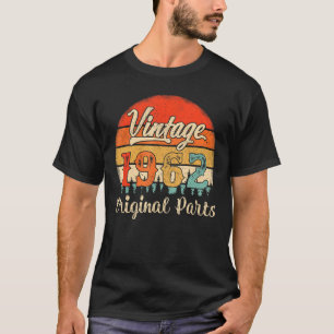 Camiseta 60 Anos de Idade Vintage 1962 Peças Originais 60º