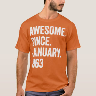 Camiseta 60 anos de maravilha desde janeiro de 1963 60º ani