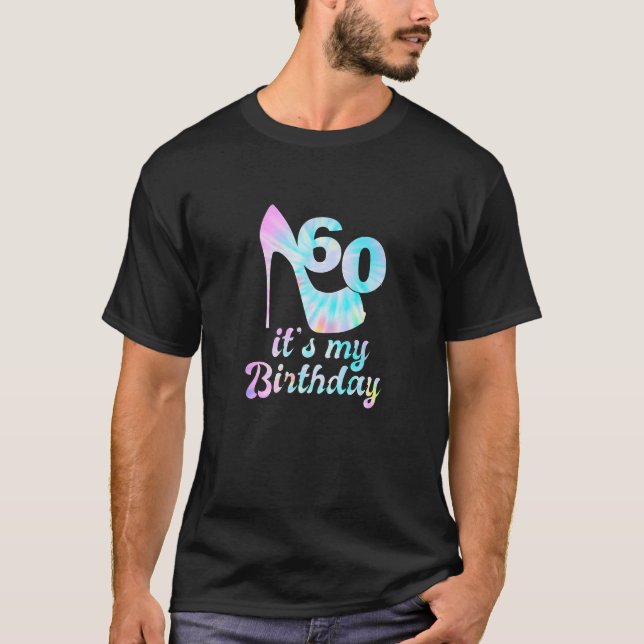 Camiseta 60 anos É o meu 60º aniversário, Calçado rosa e en (Frente)
