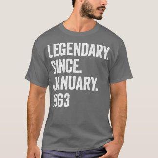 Camiseta 60 anos lendários desde janeiro de 1963 60º aniver
