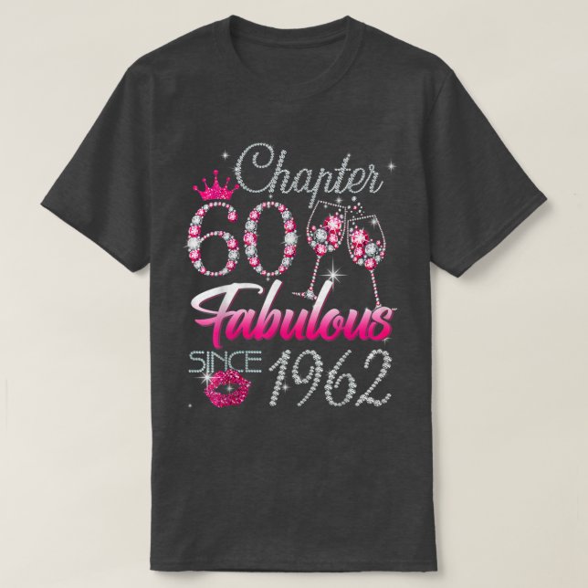Camiseta 60 anos Presentes 60 e Fabuloso desde 1962 60º B (Frente do Design)
