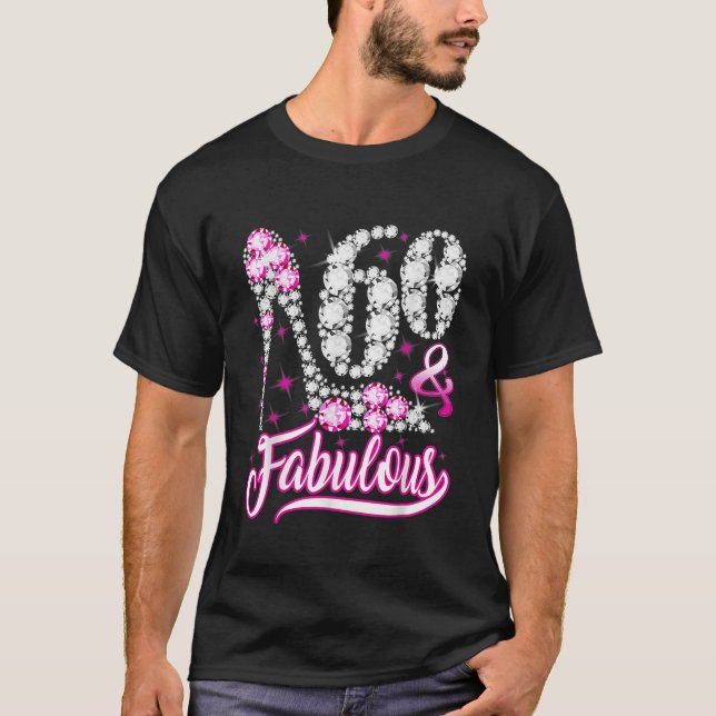 Camiseta 60 anos Presentes 60 Fabuloso 60º aniversário rosa (Frente)