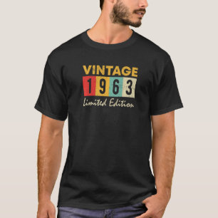 Camiseta 60 anos Vintage 1963 60º aniversário