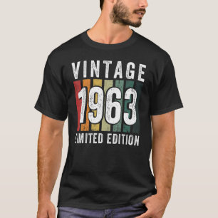 Camiseta 60 anos Vintage 1963 60º aniversário 1