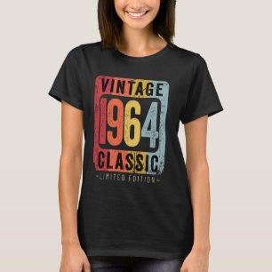 Camiseta 60 anos Vintage 1964 60th Aniversário Decoration