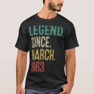 Camiseta 60 anos Vintage março 1963 60th Birthday Men