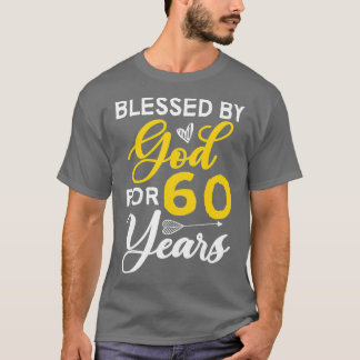 Camiseta 60 Bday 60th Birthday Abençoado por Deus Por 60 An