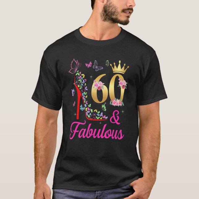 Camiseta 60 e fabulosas borboletas H de 60 anos (Frente)