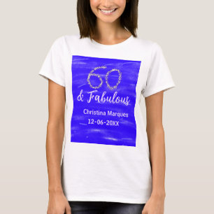 Camiseta 60 e fabuloso aniversário data de adição de prata 