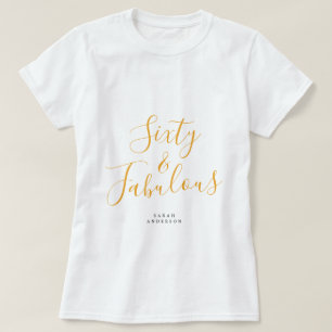 Camiseta 60 Fabuloso Nome Personalizado Amarelo 60º Present