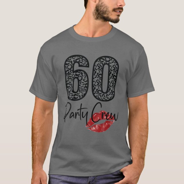 Camiseta 60 Festas De Cerveja Bebendo De Tripulação Dão 60  (Frente)