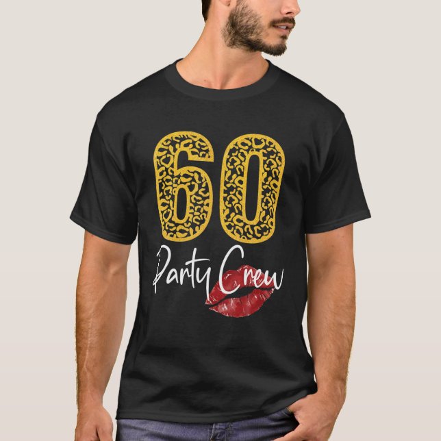 Camiseta 60 Festas De Cerveja Bebendo De Tripulação Dão 60  (Frente)