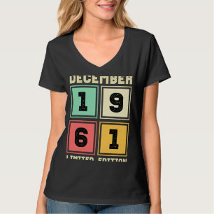 Camiseta 60.o Aniversário, dezembro Vintage 1961, 60 anos