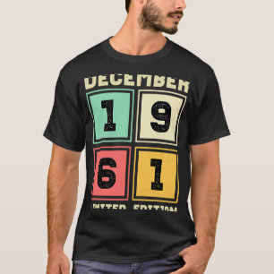 Camiseta 60.o Aniversário, dezembro Vintage 1961, 60 anos