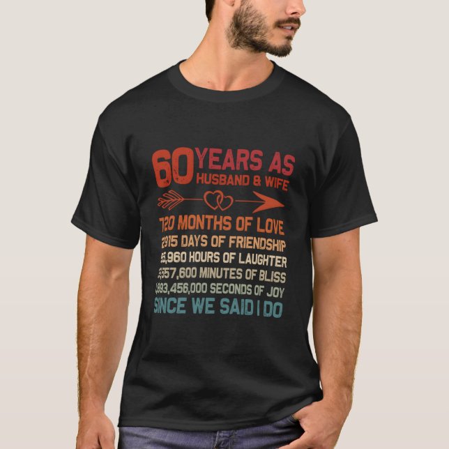 Camiseta 60 Years As Husband 60Th Anniversary For (Frente)