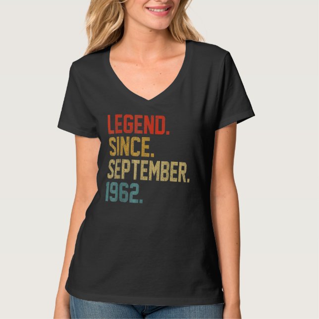 Camiseta 60 Years Old  Legend Since September 1962 60th Bir (Frente)