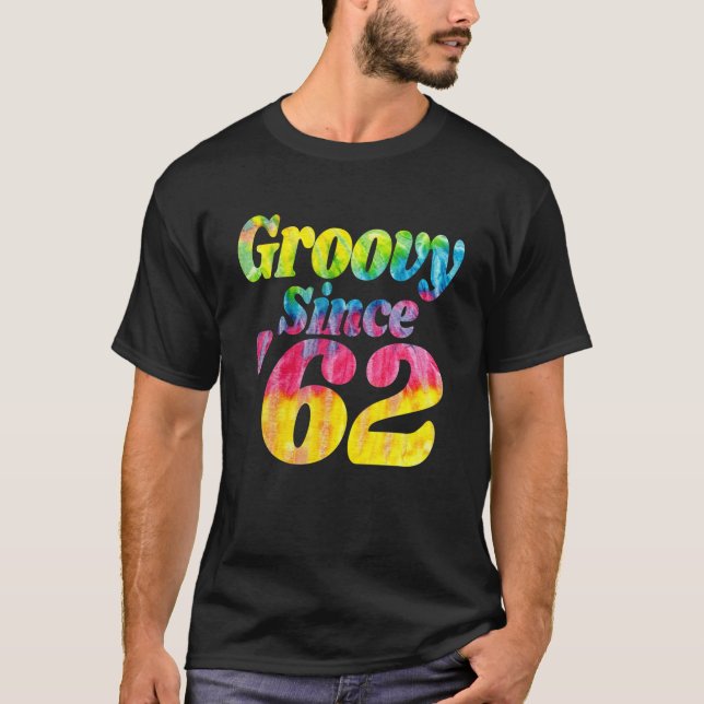 Camiseta 60Th Birthday Born 1962 Groovy Since '62 Men Women (Frente)
