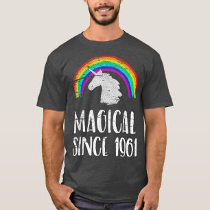 Camiseta 60th birthday, vintage unicorn, Magical since 1961