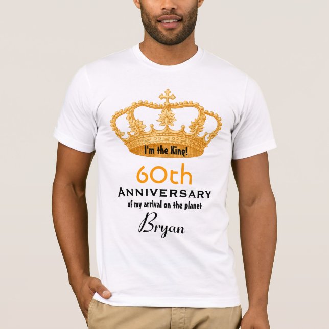 Camiseta 60th Rei ENGRAÇADO do aniversário do aniversário (Frente)