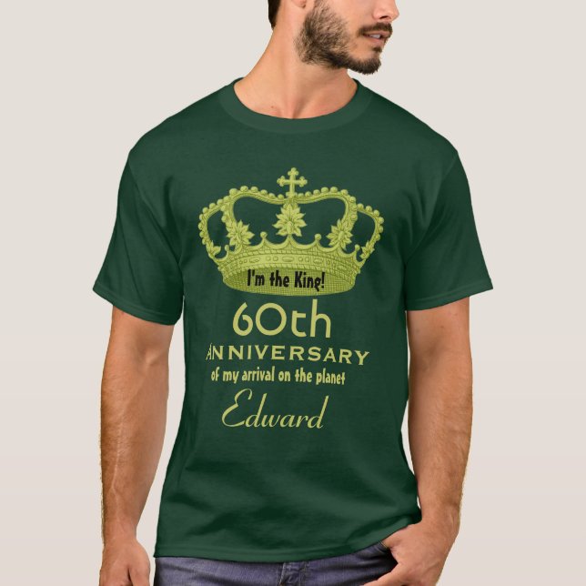 Camiseta 60th Verde do rei ENGRAÇADO do aniversário do (Frente)